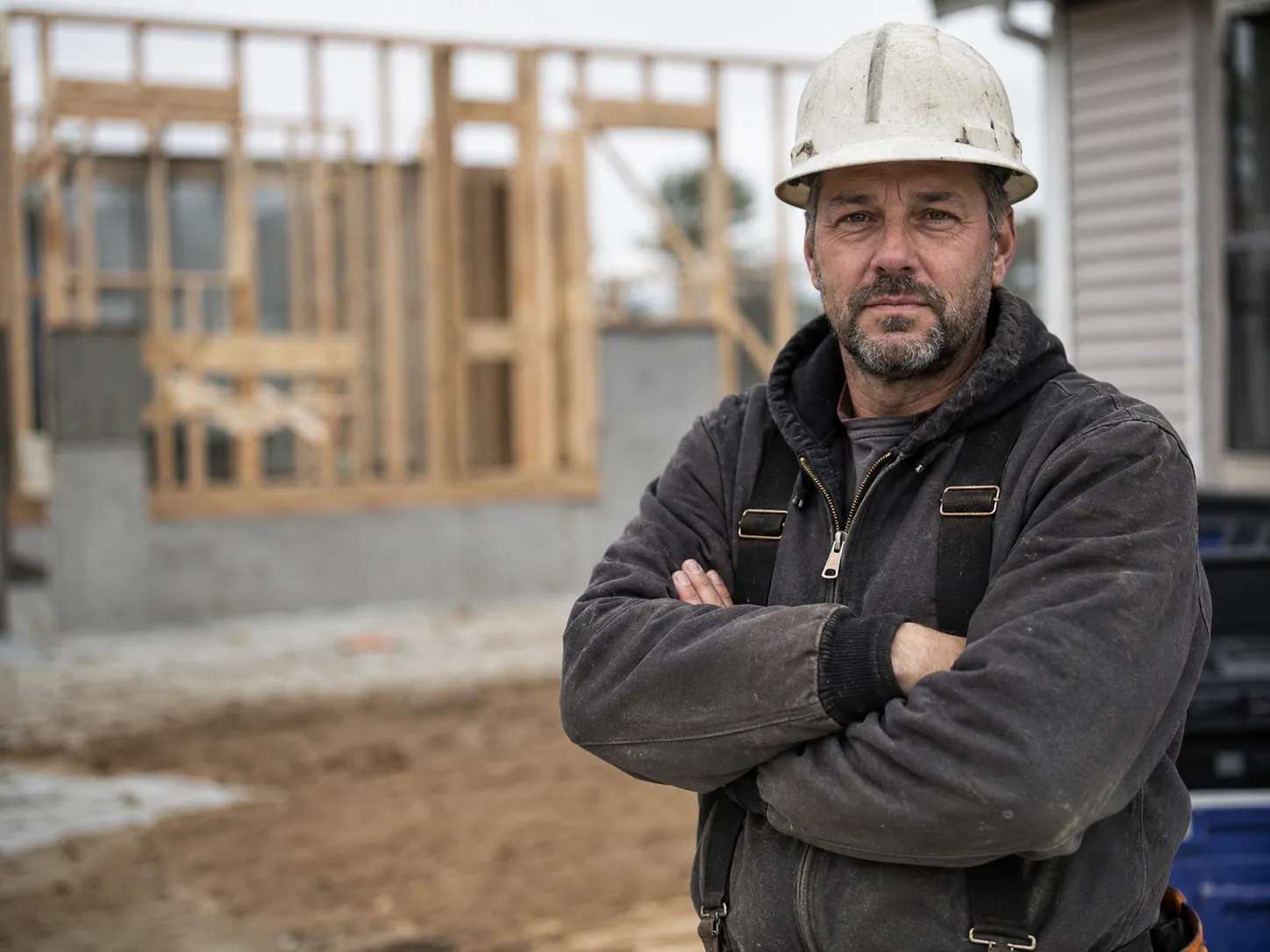 General contractor standing at a construction site